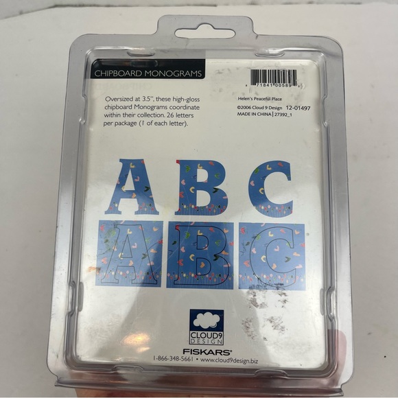 Dee’s Cottage Collection-blue floral Chipboad Monograms set-MIP - Picture 7 of 10